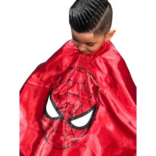 Capa De Corte Infantil Barbeiro Cabeleireiro Homem Aranha Capitão América