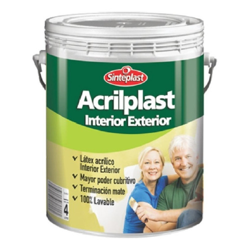 Pintura Latex Acriplast Interior Exterior Color Sinteplast 1 Color Blanco