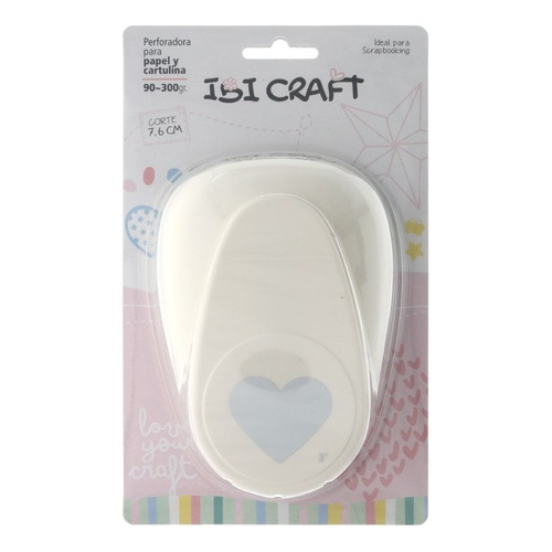 Perforadora Artística Sacabocado Formas 75mm 3'' Ibi Craft Color Rosa O Blanco Forma De La Perforación Corazón