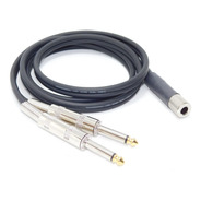 Cable 6,5 Hembra Stereos A 2 Plug 6,5 Gold Mono Professional