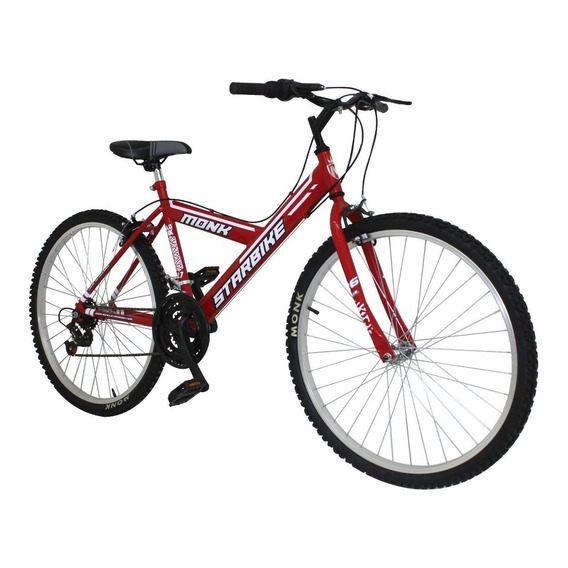 Mountain bike Monk StarBike 2.1  2020 R26 18v frenos v-brakes color rojo/blanco