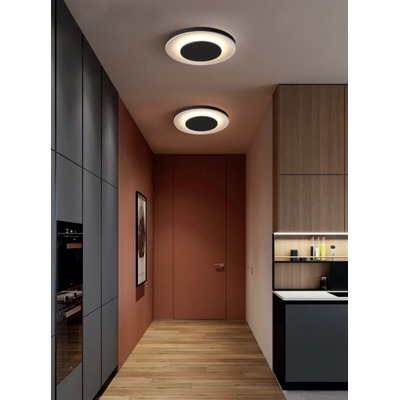 Plafon Led Flam S Negro 28w Aluminio Diseño Moderno