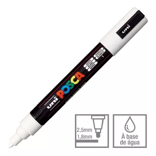 Caneta Posca Artística Medium Line Pc-5m 1.8 - 2.3mm  Branca