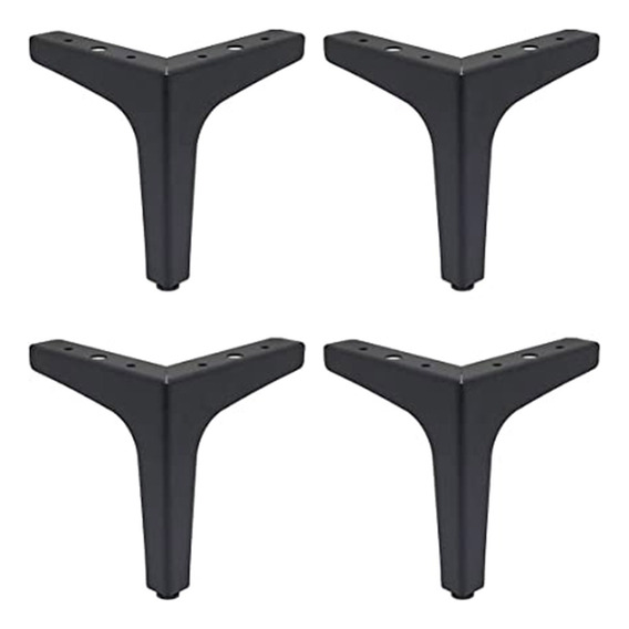 Pack De 4 Patas 15cm Negras Mate Para Muebles Y Sofás X4