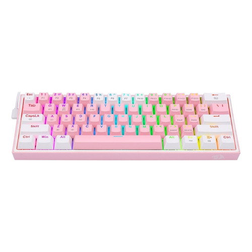 Teclado Mecánico Gamer Redragon Fizz Pro K616-rgb Wireless Color del teclado Rosa/Blanco Idioma Inglés US