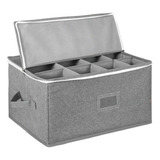 Caja De Almacenamiento De Copas De Vino Con Divisores Conten