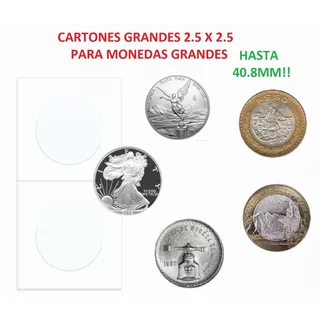 300 Cartones Grandes Para Monedas Bcw 2.5 X 2.5 !