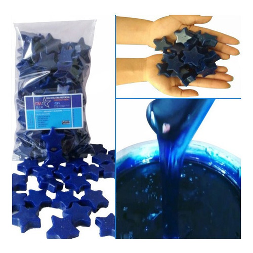 Perlas (estrellas) De Cera Depilatoria Azul Elástica 1 Kilo