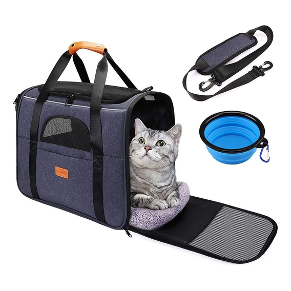 Bolso Transportador Plato Plegable Gato Perro Mascota 7kg ®