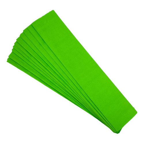 Paquete De 10 Papel Crepe Un Color Pascua 200cm X 50cm Color Verde limón
