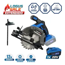 Sierra Circular Inalám Logus 20v Brushless 165mm 5000rpm Ángulo Regulable Azul