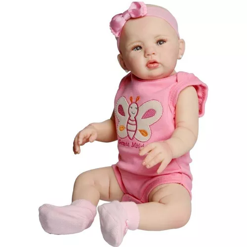 Boneca Bebê Reborn Abigail Corpo De Silicone Realista 48cm