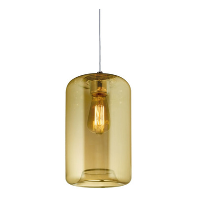Colgante 5 Luces Desigual Ambar Base Lineal Apto Led E27
