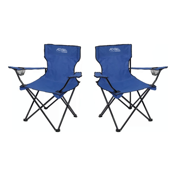 Silla Plegable Azul Adir 10859 Acampar Playa Jardín 2 Piezas