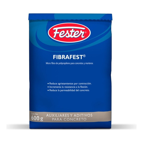 Fester Fibra Para Cemento Y Mortero Fibrafest 600g Color Blanco