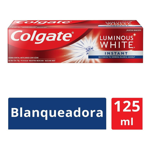 Pasta dental Colgate Luminous White blanqueadora 125ml