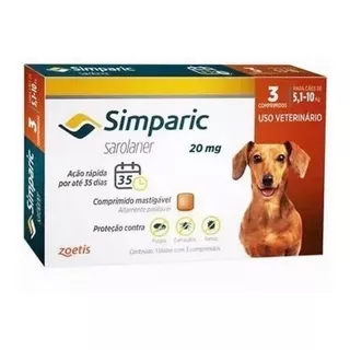 Simparic 20mg 5 A 10kg C/3 Comprimidos