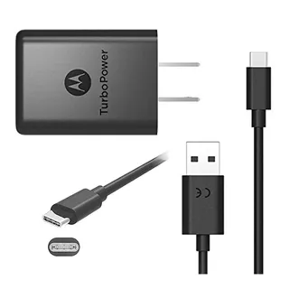 Cargador Motorola Turbo Power 15 Plus Usb-c De Pared Con Cable Carga Rápida Negro