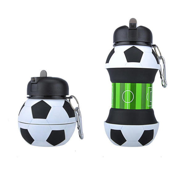 Botella De Agua Para Deportes Al Aire Libre, Taza Plegable D Color White And Black