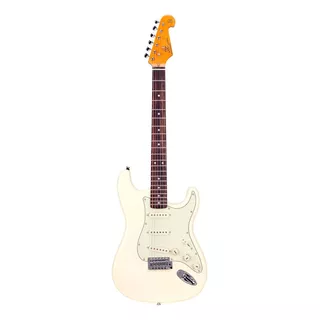 Guitarra Eléctrica Sx Vintage Series Sst62+ De Tilo Vintage White Brillante Con Diapasón De Palo De Rosa