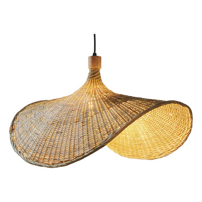 Colgante De Bambú 1×e27 60×43×45cm Mks - Natural