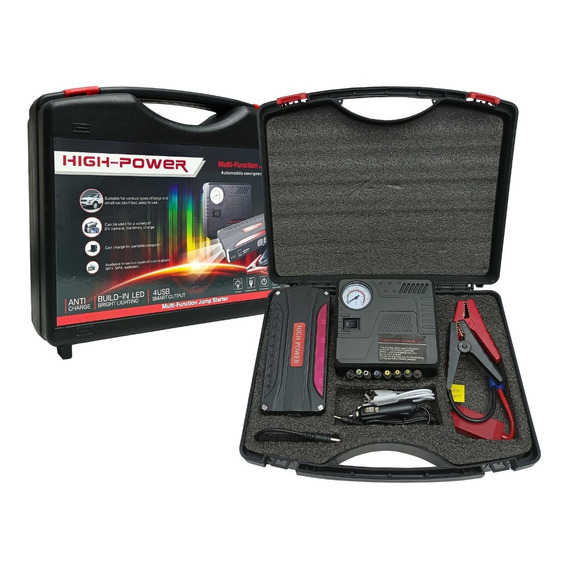 Kit Cargador Arrancador Bateria Portatil Usb Auto Compresor