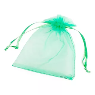 Pct C/ 100 Saquinhos De Organza 7x9cm Verdes P/lembrancinhas