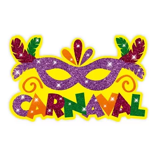 Enfeite Painel Carnaval Máscara Em Eva Com Glitter - 01 Unid