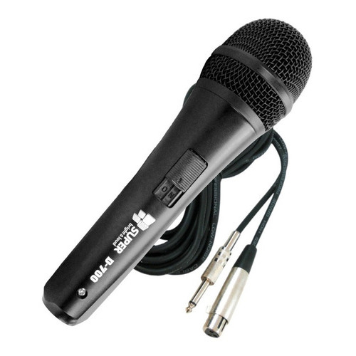 Microfono Superbright D700 Alambrico Cardioide Con Cable Xlr Color Negro