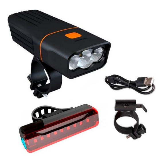 Set Luces Delantera Trasera Bicicleta Power Bank