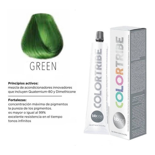 Tintura Fantasia Color Tribe Bbcos Green 100ml Tono Verde