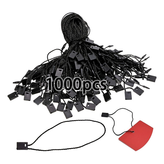 Colgante Negro Hilo Etiqueta De Ropa Broche 1000 Pzs 18cm