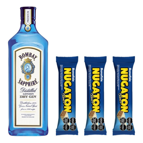 Bombay Gin Sapphire 750ml + 3 Nugaton Blanco De Regalo