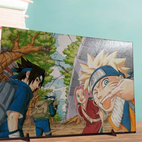 Quadro Decorativo Naruto Sasuke Kakashi Anime Plaquinha Decorativa