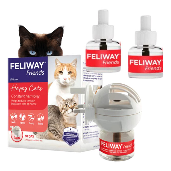Feliway Cat Difusor Feromonas Con 3 Repuestos Nueva Formula 