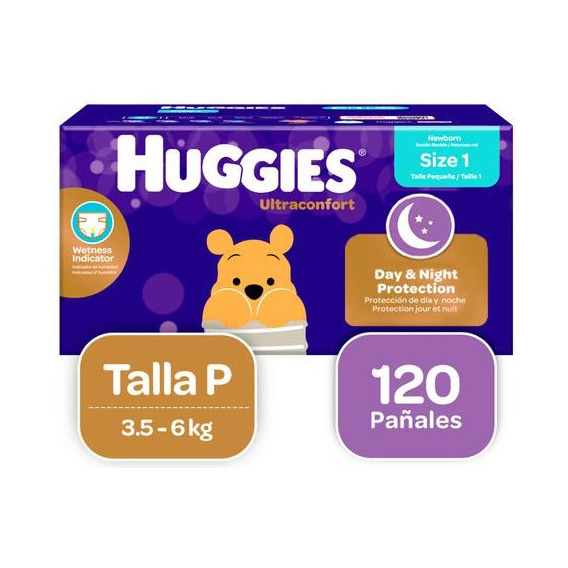 Pañales Huggies Etapa 1 X 120 - Unidad a  Tamaño Pequeño (P)