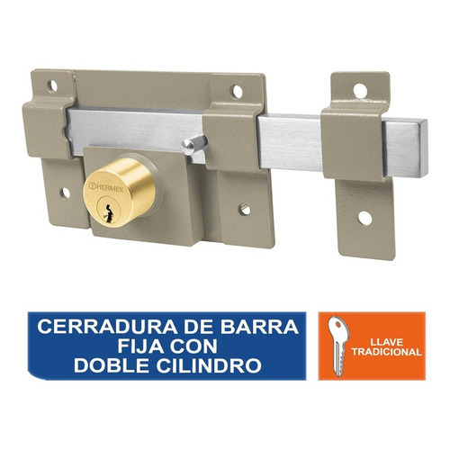 Cerradura De Barra Libre Con 2 Llaves Estándar, Hermex 43500