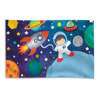 Painel Banner De Festa  Astronauta 1,5 M X 1,0 M