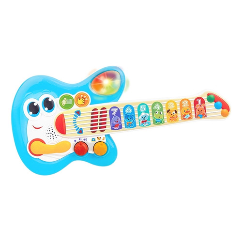Guitarra Electrónica Táctil Bebé C/notas Sonido Luz Winfun Color Celeste