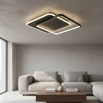 Plafón Aro Led 77w Cct Ø50×165cm Negro Mks - Negro