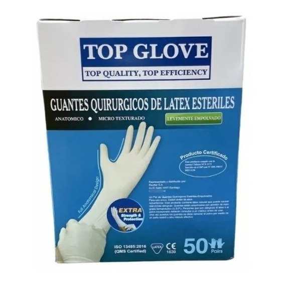 Pack 10 Pares Guantes  Látex Estériles N° 6.5 C/p