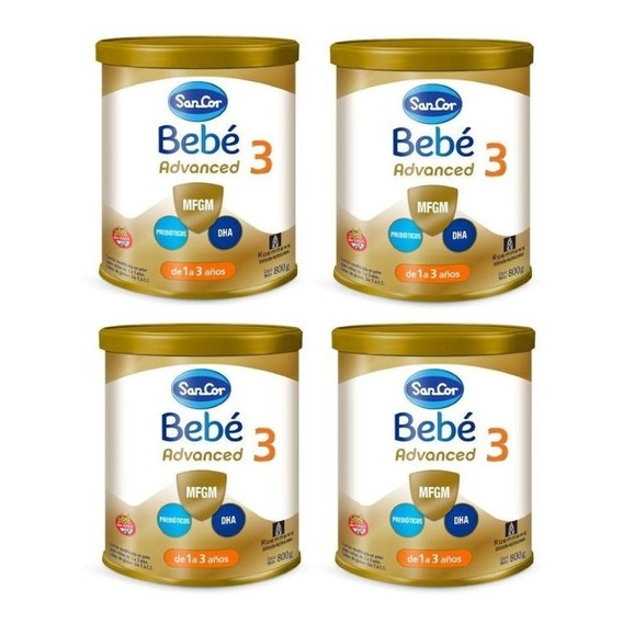 Sancor Bebe Advanced Formula Etapa 3 Lata 4 Unidades X800 Gr