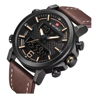 Relógio Naviforce Masculino Militar Esportivo Pulseira Couro