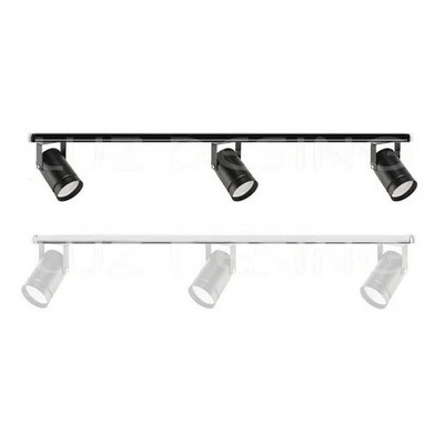 Riel 3 Luces 1 Metro Negro Apto Led Spot Cabezal Movil
