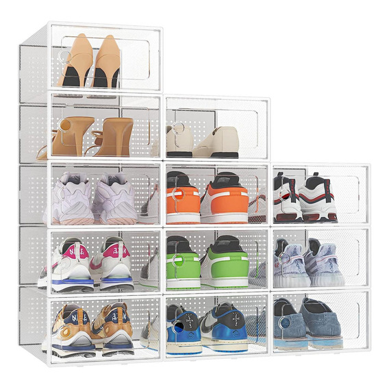 Caja Organizadora De Zapatos Set 4 Casatua Apilables Y Firme Color Blanco