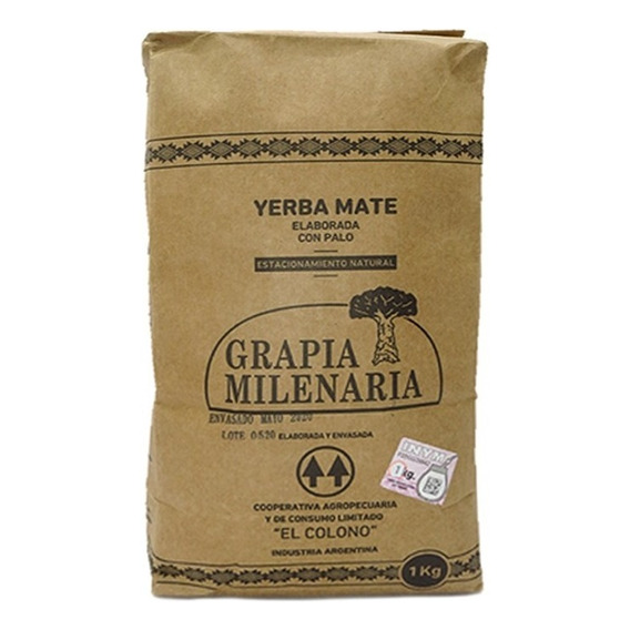 Yerba Mate Grapia Milenaria Pack X 5 Unidades.