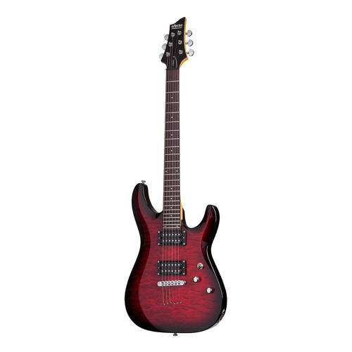 Guitarra eléctrica Schecter C-6 Plus de tilo see-thru cherry burst con diapasón de palo de rosa