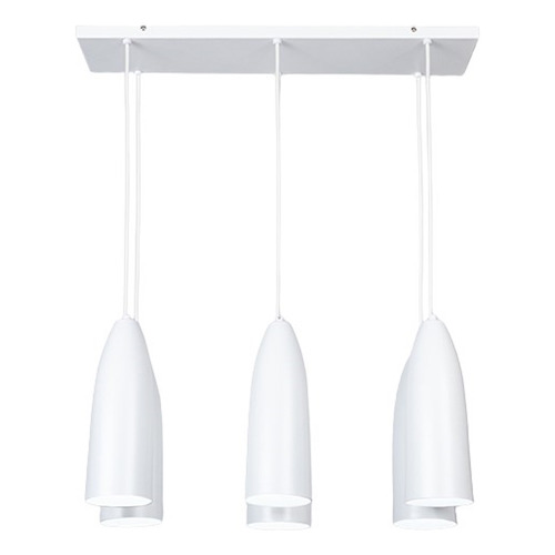 Luminario Múltiple Colgante Campana 6 Candil Blanco Maxxi