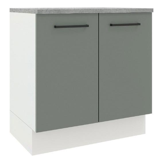 Mueble De Cocina Madesa 2 Puertas 80 Cm Color Gris