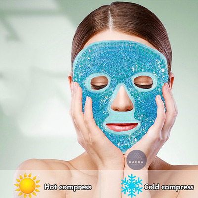 Kit Com 2 Máscara Facial Térmica Quente Fria Não Congela